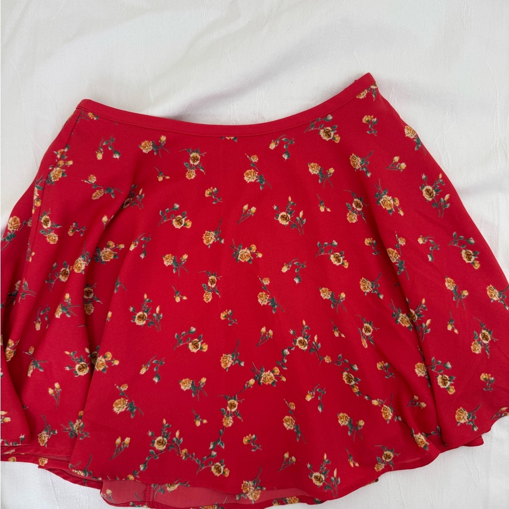 Forever 21 Red Floral  Skirt